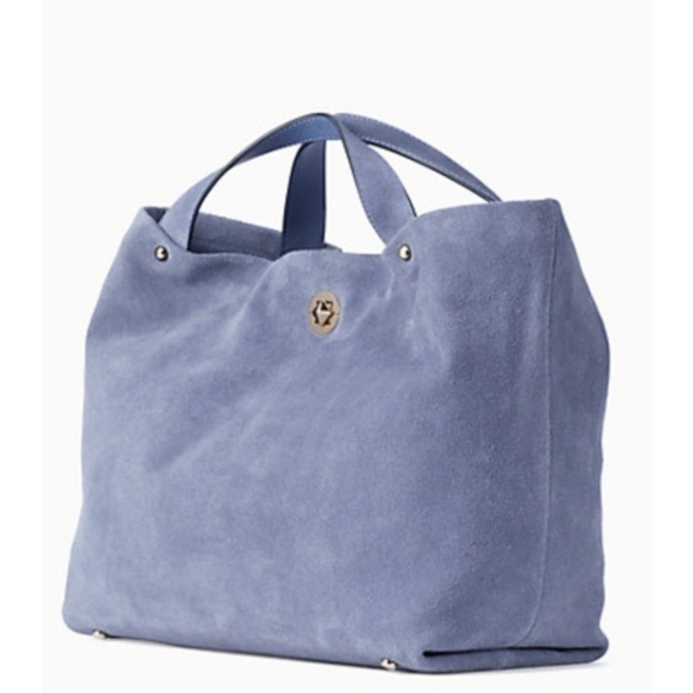 Kate Spade Willa Stardust Suede Satchel NWT Blue Shoulder Bag WKRU4040